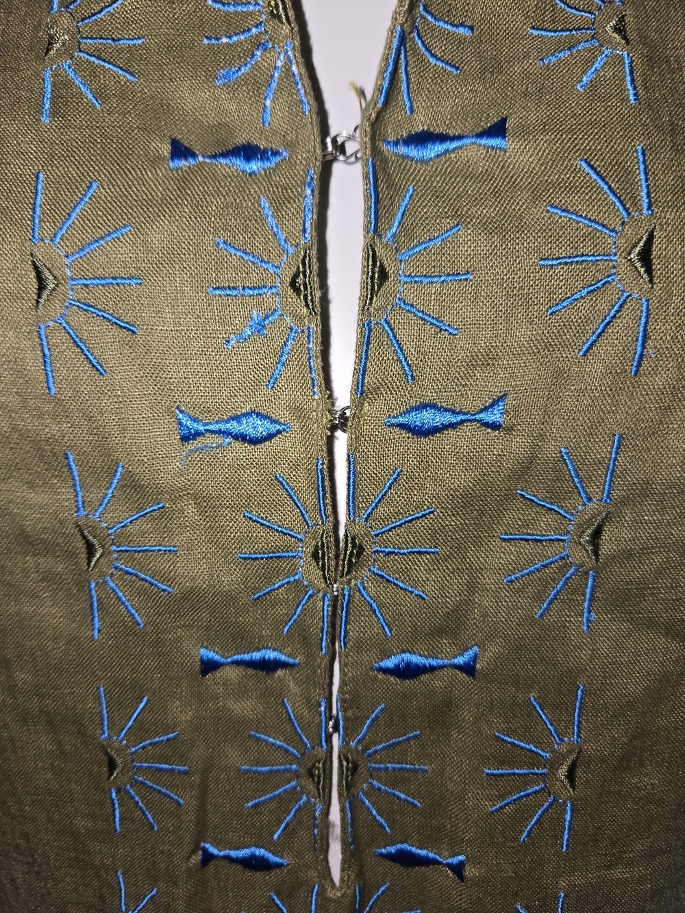 Green Embroidered Linen Dress - Brand - Picture 6 of 10